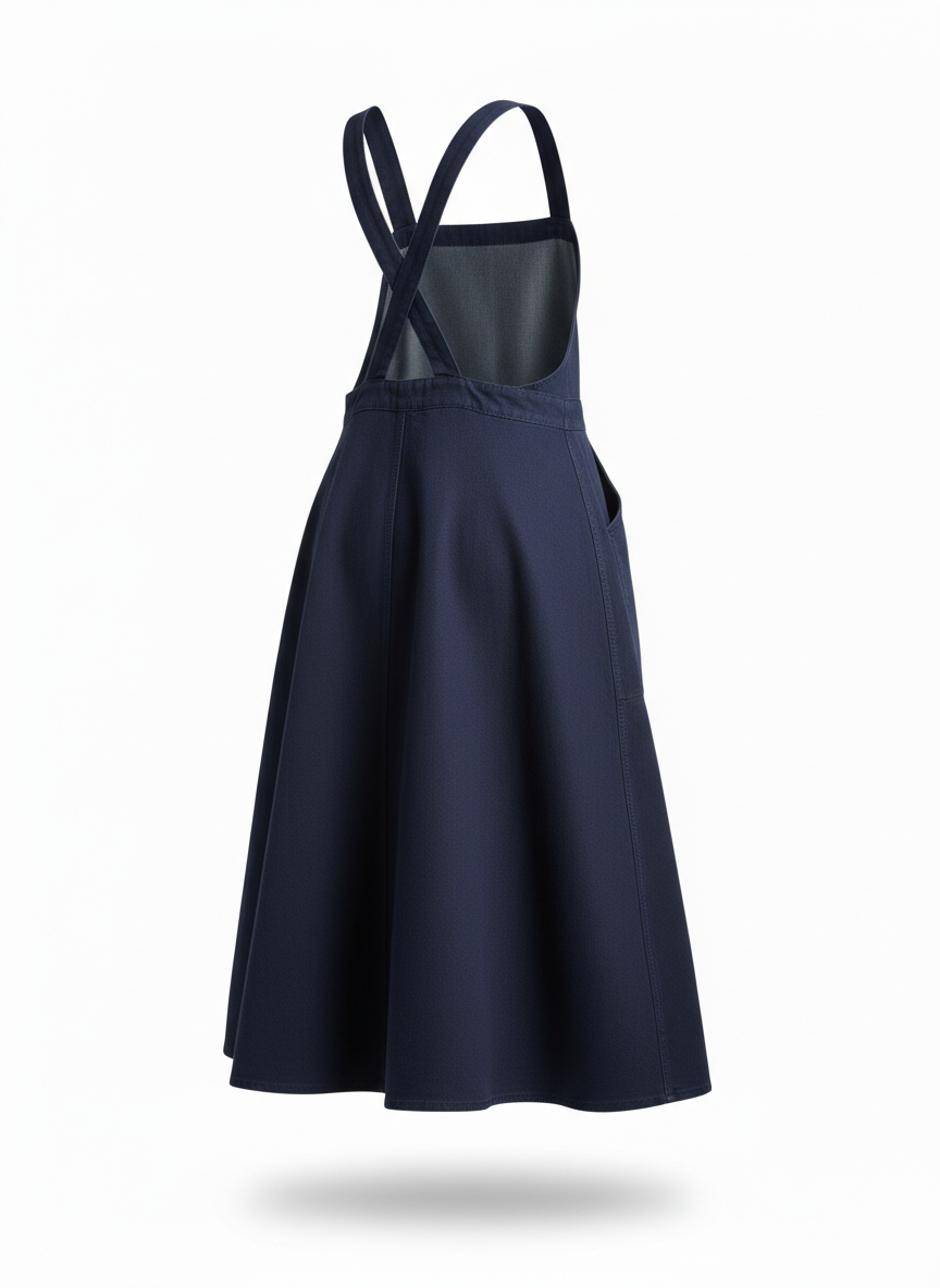Long Dress in Apron Style Cut