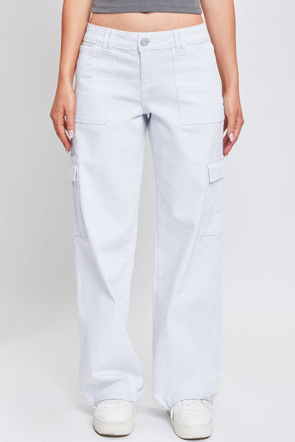 Fashnica Women's Cargo Jeans with Bungee Hem