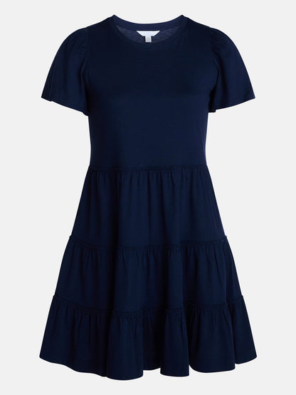 Time and Tru Women's and Women’s Plus Cotton Swing Dress with Short