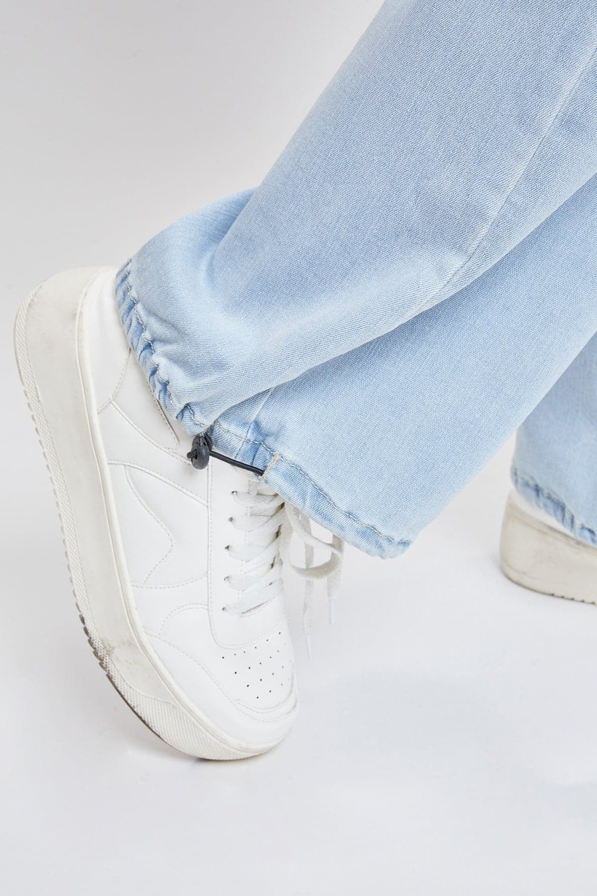Fashnica Women's Cargo Jeans with Bungee Hem