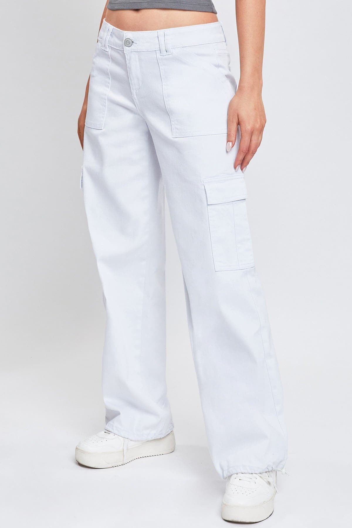 Fashnica Women's Cargo Jeans with Bungee Hem