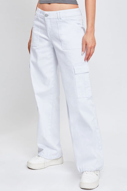 Fashnica Women's Cargo Jeans with Bungee Hem