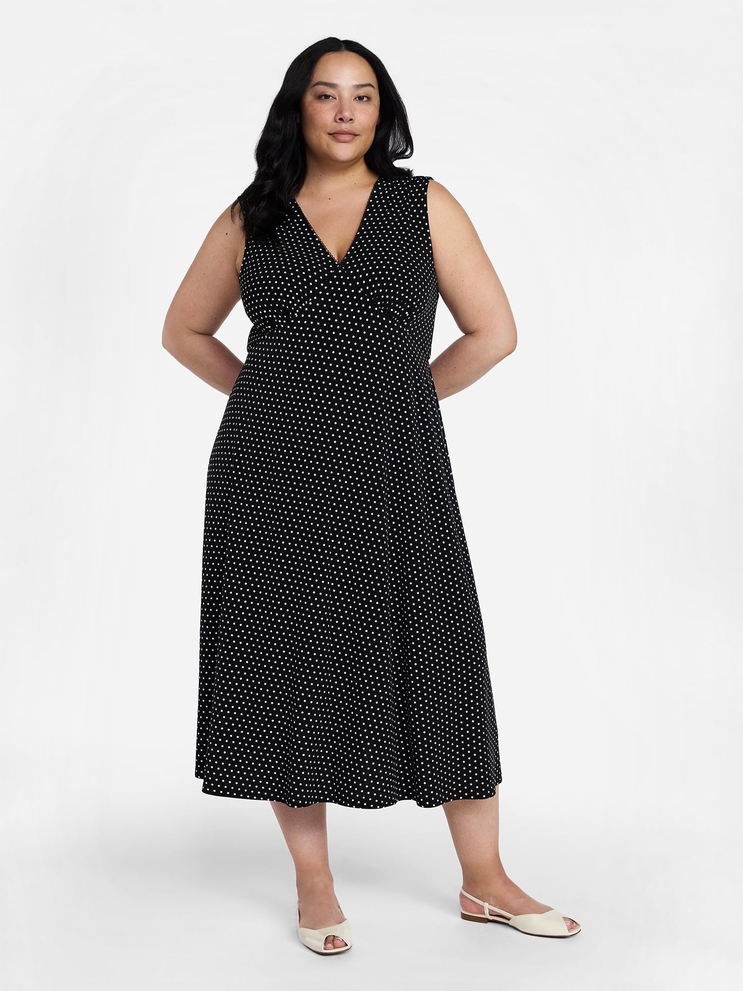 Fashnica -Women's- Sleeveless- V-Neck- Printed- Midi -Dress.jpg