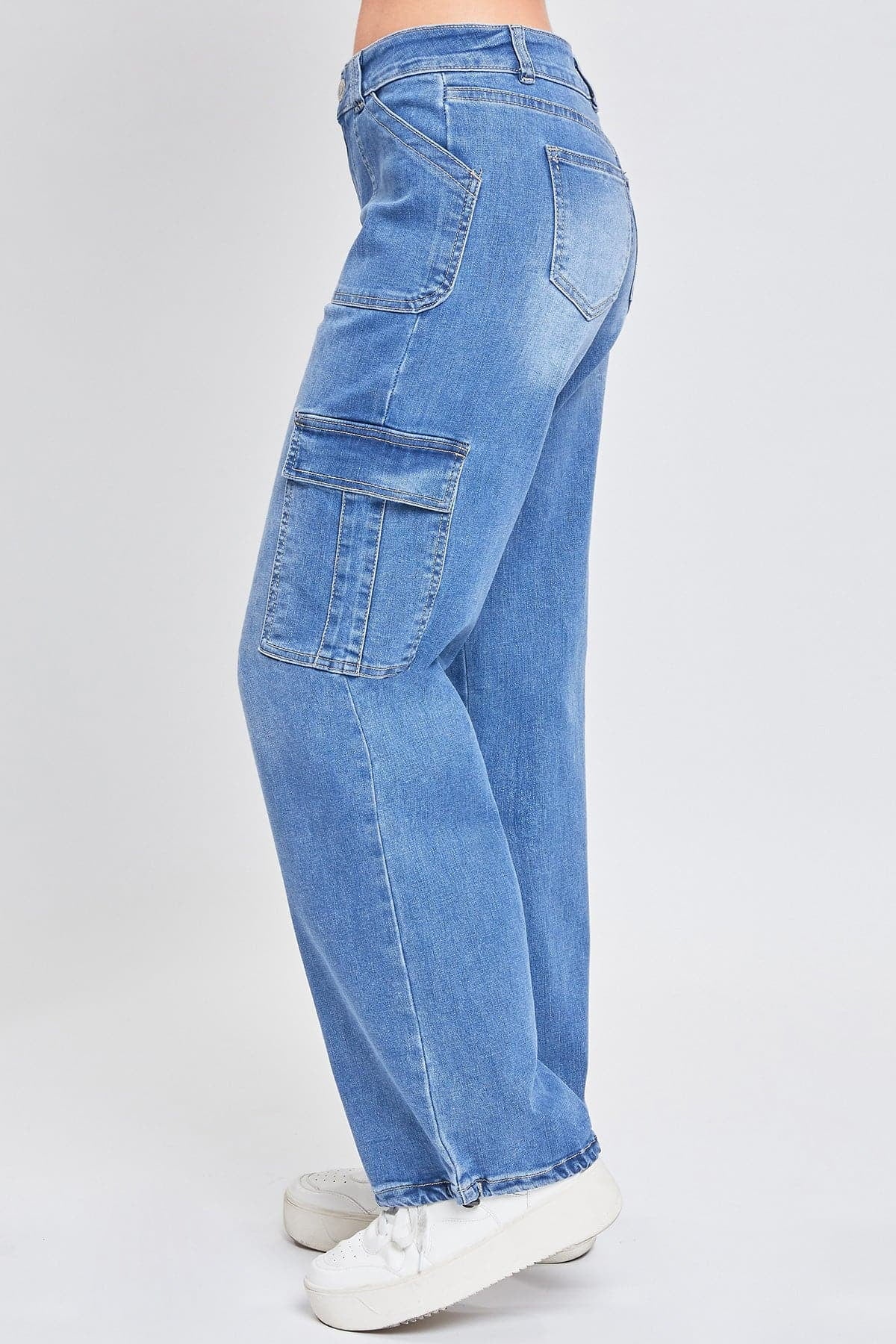 Fashnica Women's Cargo Jeans with Bungee Hem