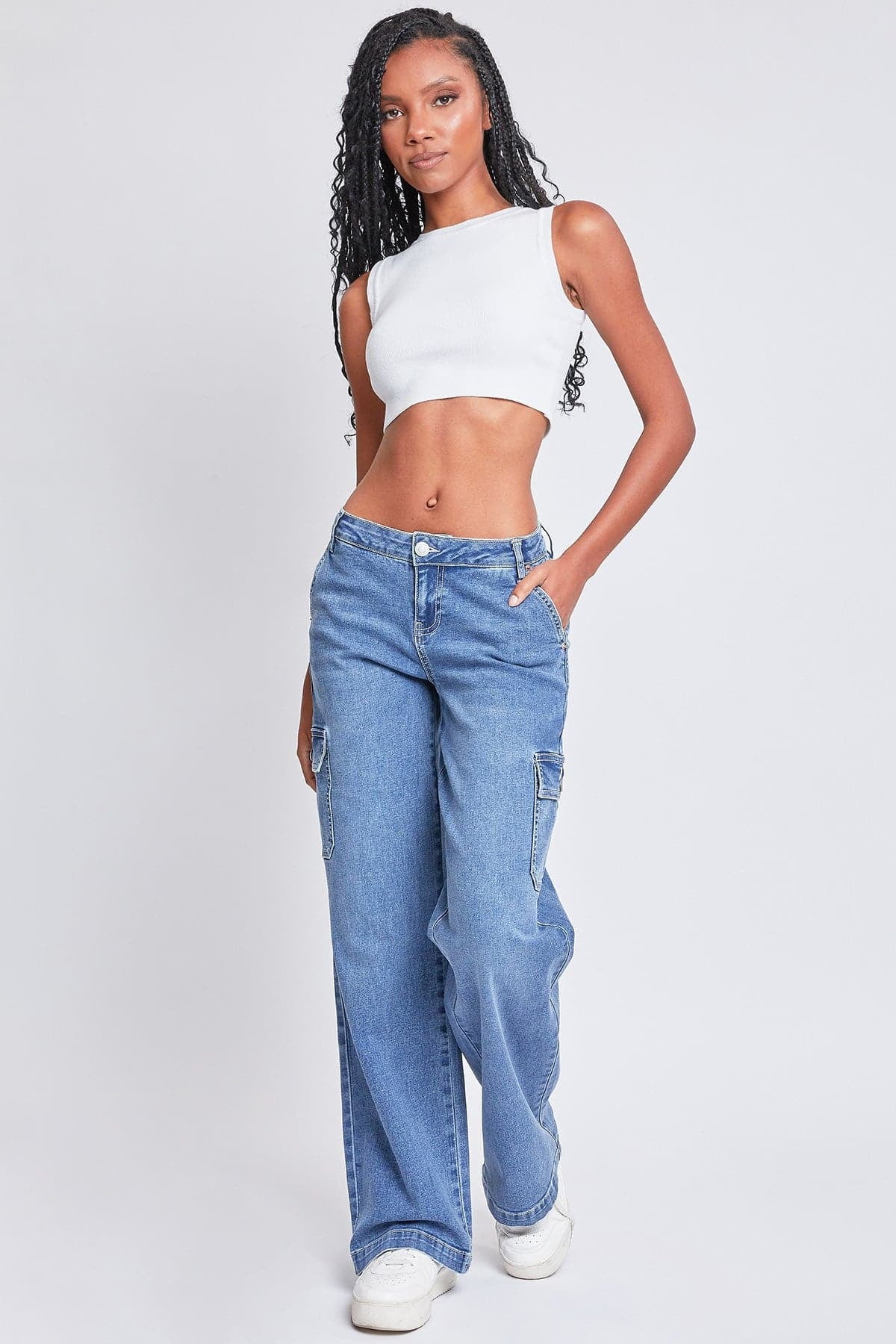 Fashnica- Women's -Straight -Leg Cargo- Skater -Jeans.jpg