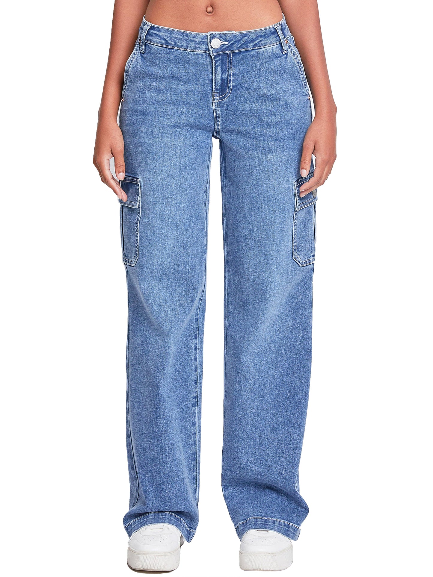 Fashnica- Women's -Straight -Leg Cargo- Skater -Jeans.jpg