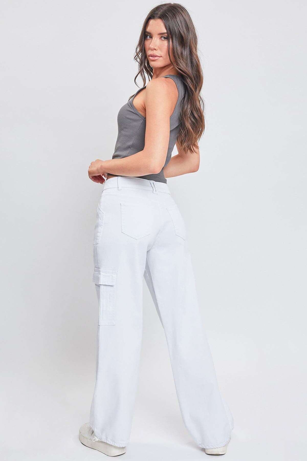 Fashnica Women's Cargo Jeans with Bungee Hem