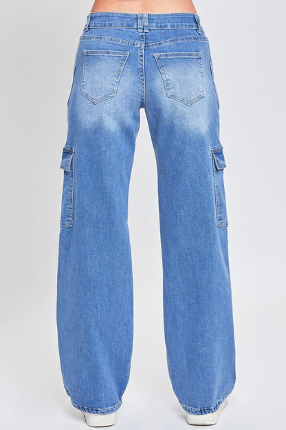 Fashnica Women's Cargo Jeans with Bungee Hem