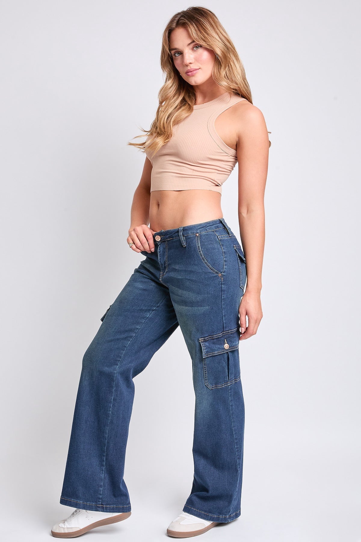 Fashnica- Women's -Straight -Leg Cargo- Skater -Jeans.jpg