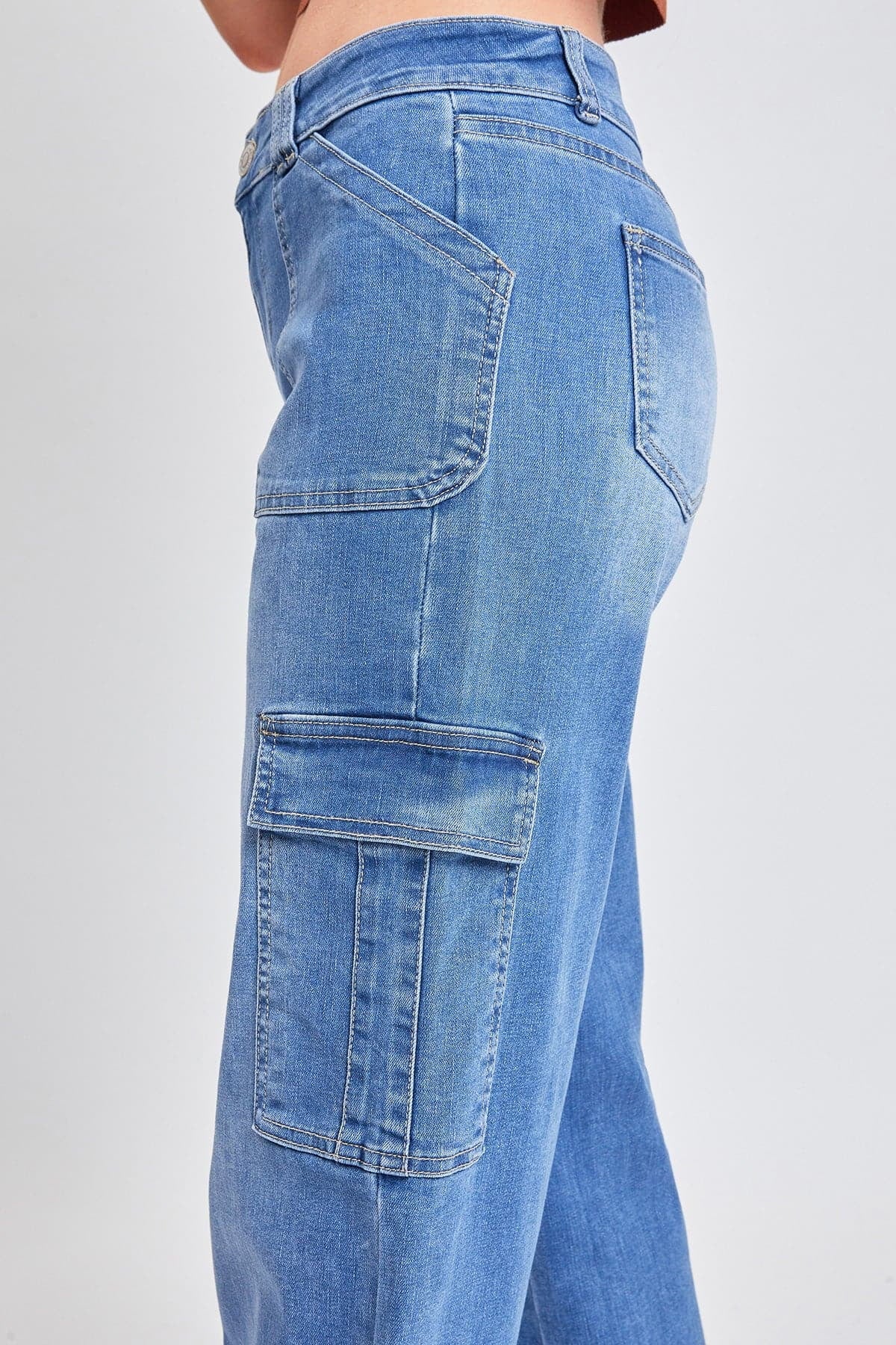 Fashnica Women's Cargo Jeans with Bungee Hem