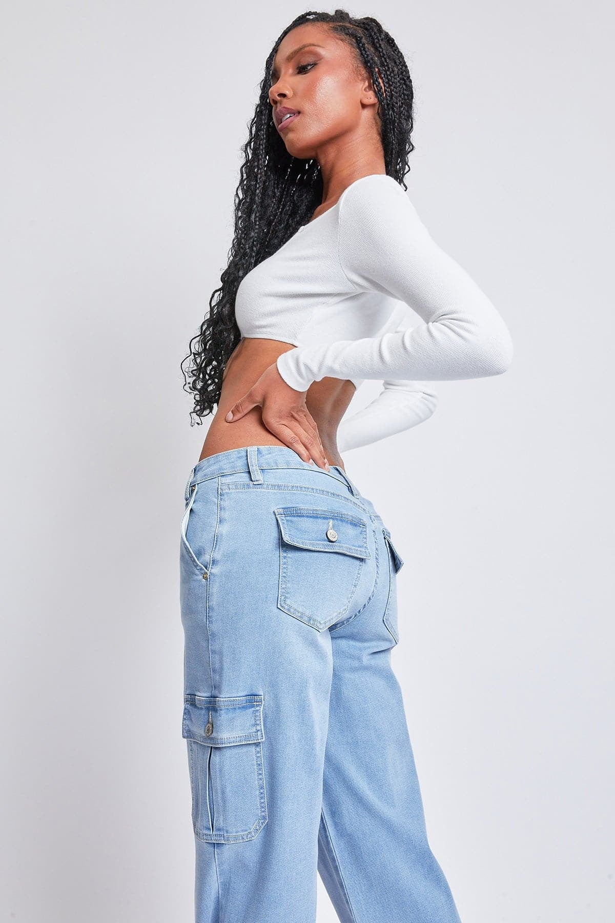 Fashnica- Women's -Straight -Leg Cargo- Skater -Jeans.jpg