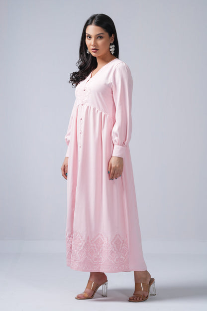 Women’s Long Maxi Dress – Elegant V-Neck Button Down