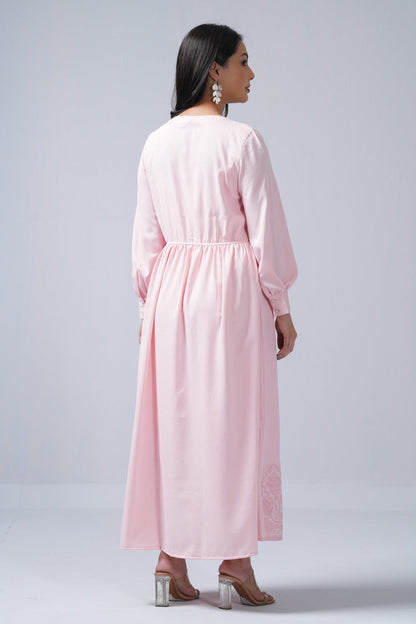 Women’s Long Maxi Dress – Elegant V-Neck Button Down