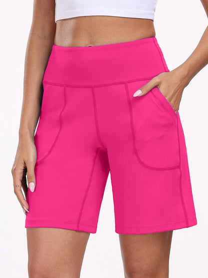 Fashnica Women's High-Waist Wide-Leg Workout Shorts