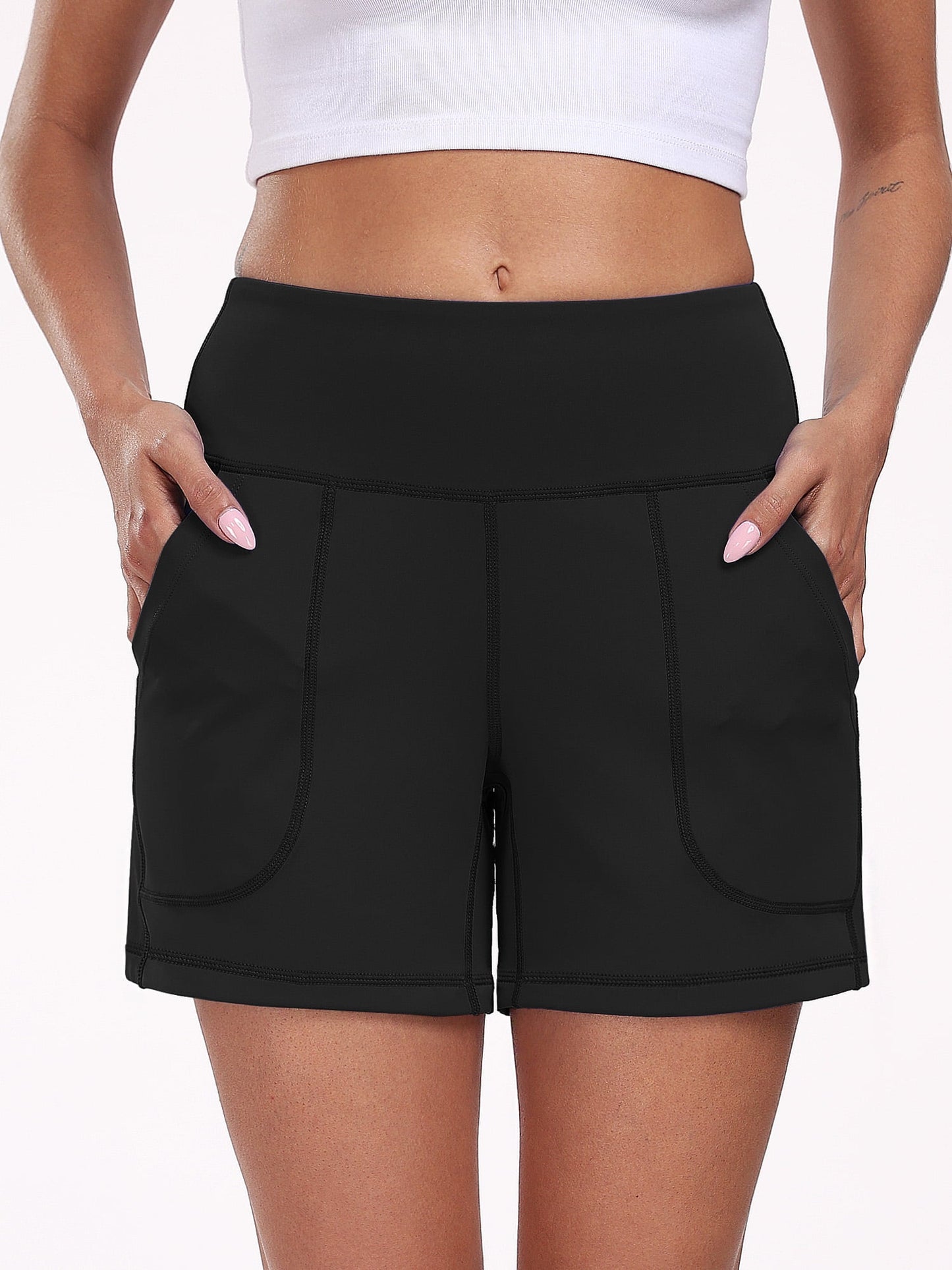 Fashnica Women's Wide Leg Workout Shorts Casual
