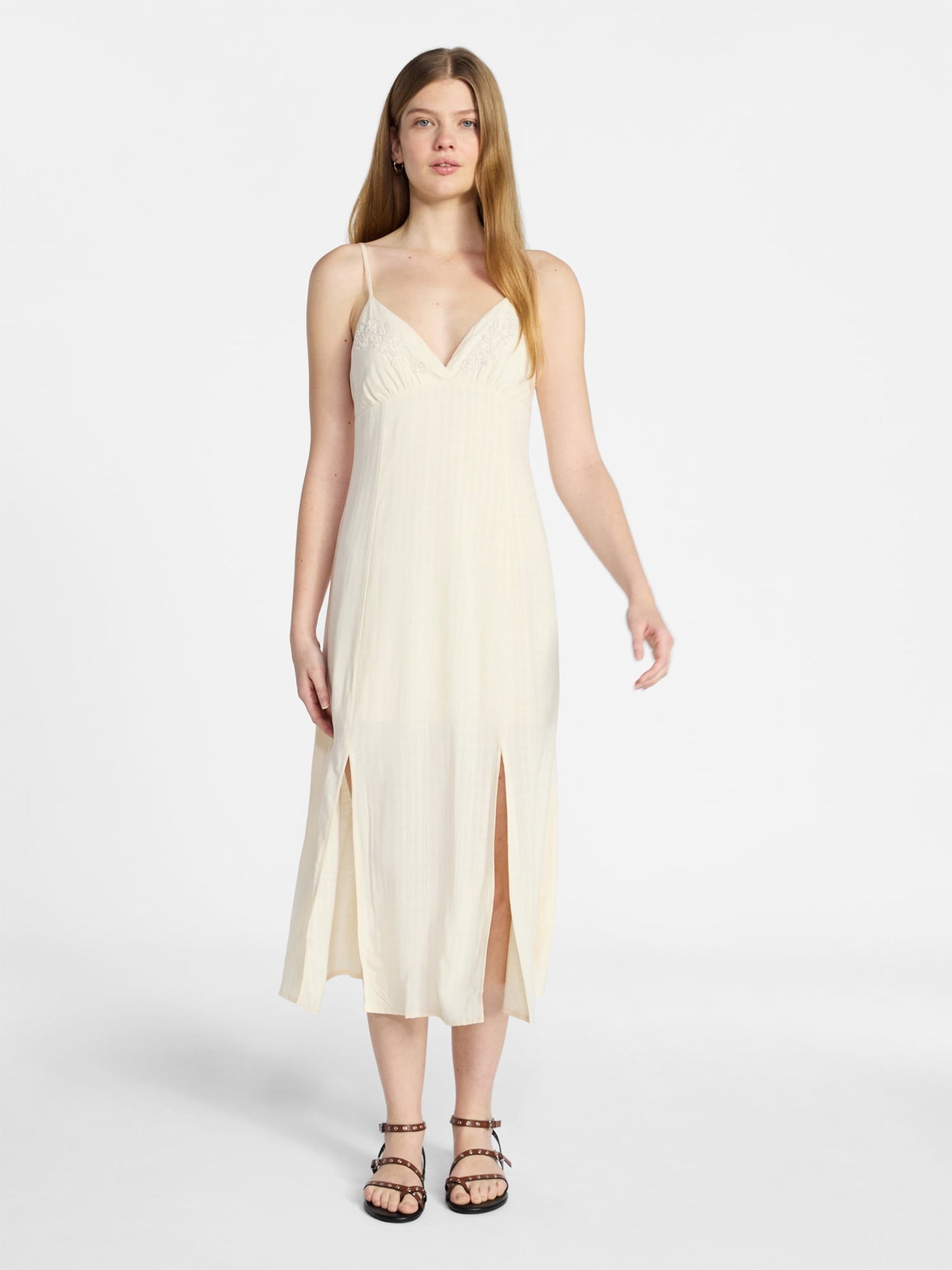 Fashnica -Women's- Beaded -Maxi Dress- with -Slits.jg