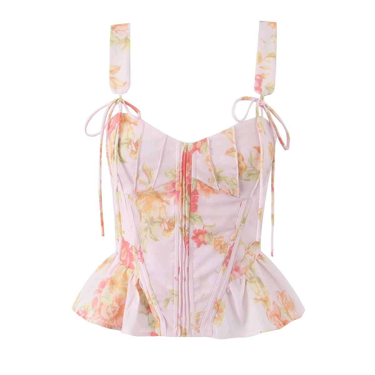 Fashnica Chic Ruffle Hem Sleeveless Party Crop