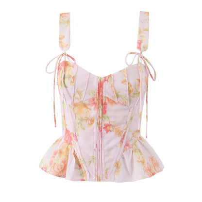 Fashnica Chic Ruffle Hem Sleeveless Party Crop
