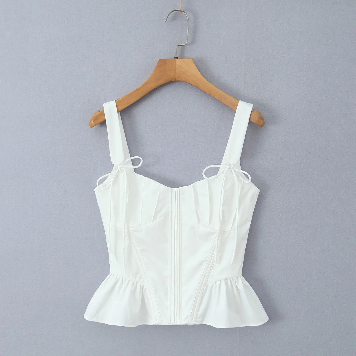 Fashnica Chic Ruffle Hem Sleeveless Party Crop