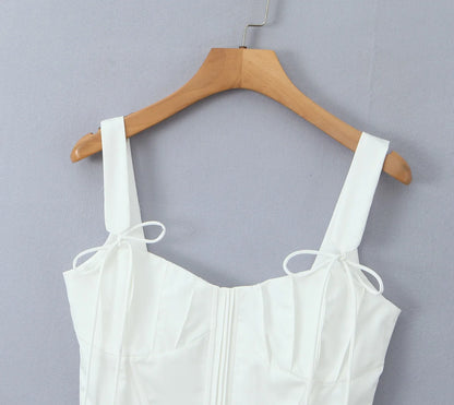 Fashnica Chic Ruffle Hem Sleeveless Party Crop