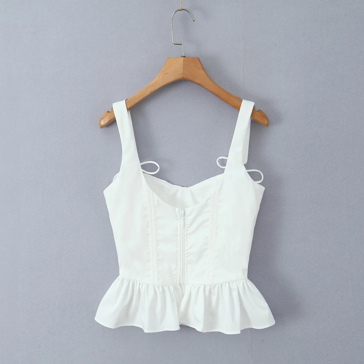 Fashnica Chic Ruffle Hem Sleeveless Party Crop