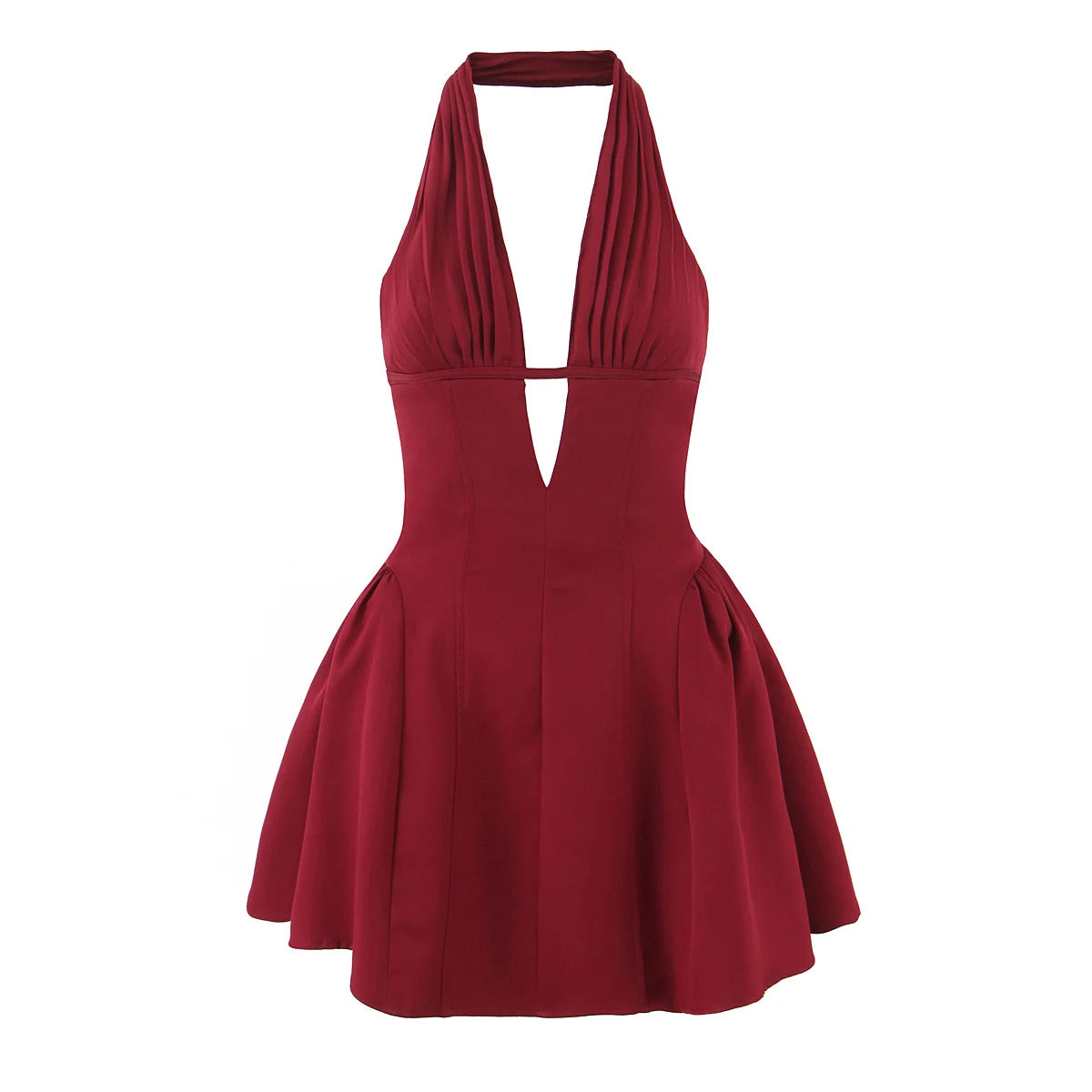 Fashnica Chic Retro Polka Dot Backless Halter Dress