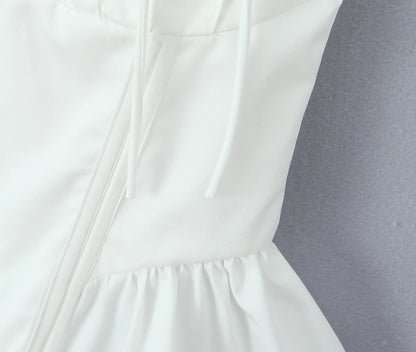 Fashnica Chic Ruffle Hem Sleeveless Party Crop