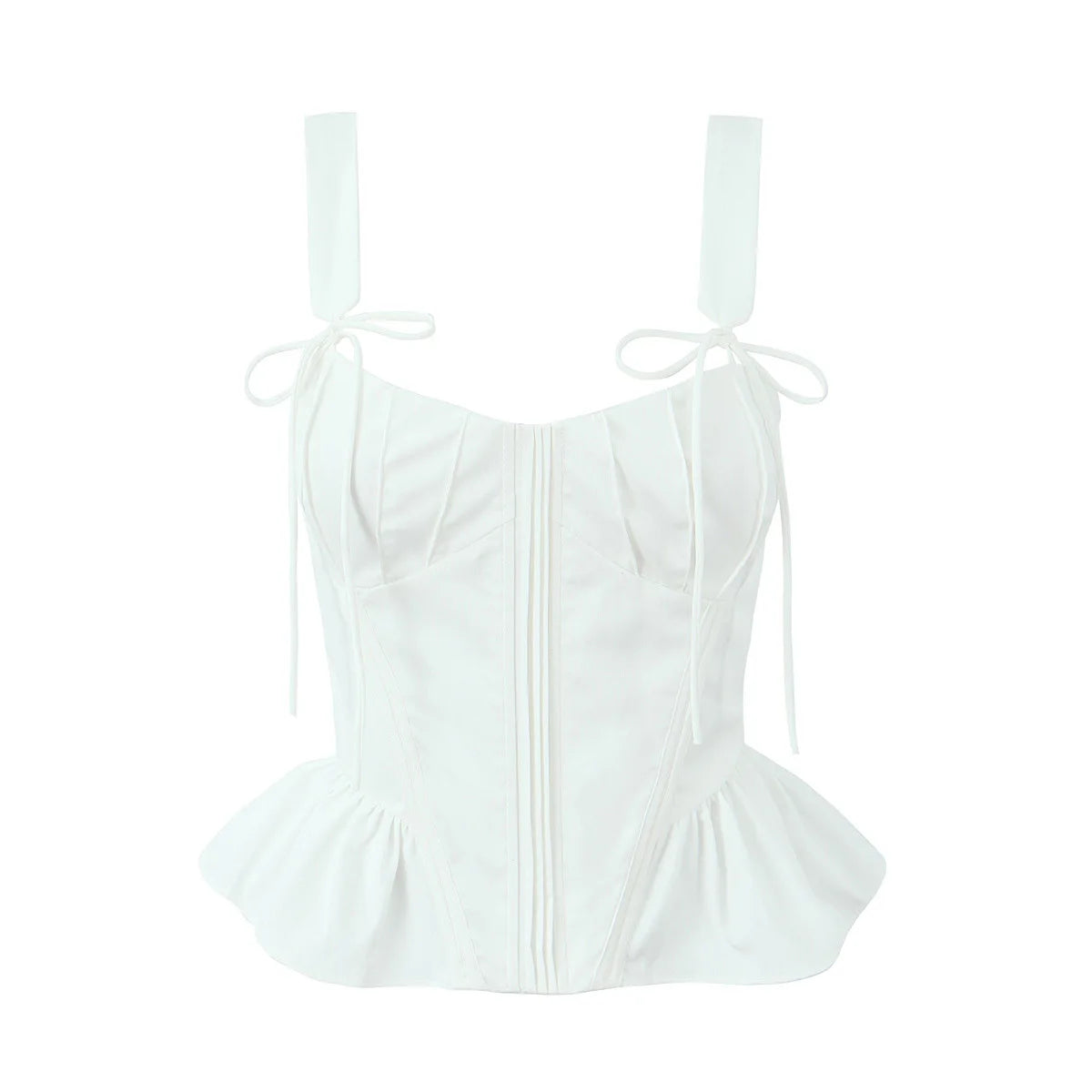 Fashnica Chic Ruffle Hem Sleeveless Party Crop