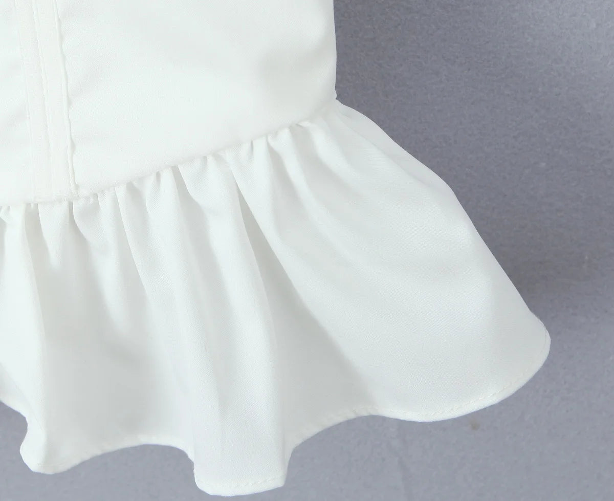 Fashnica Chic Ruffle Hem Sleeveless Party Crop