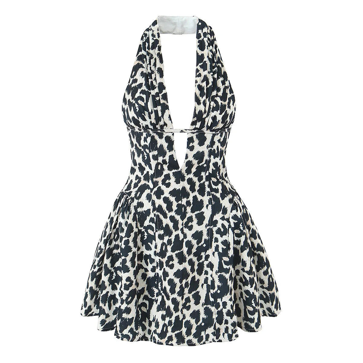 Fashnica Chic Retro Polka Dot Backless Halter Dress