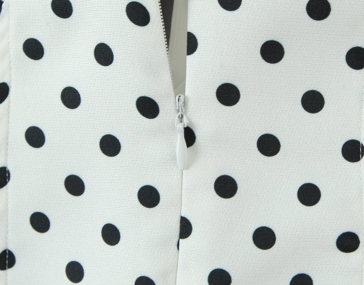 Fashnica Chic Retro Polka Dot Backless Halter Dress