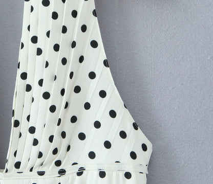Fashnica Chic Retro Polka Dot Backless Halter Dress