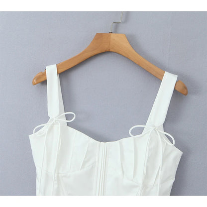 Fashnica Chic Ruffle Hem Sleeveless Party Crop