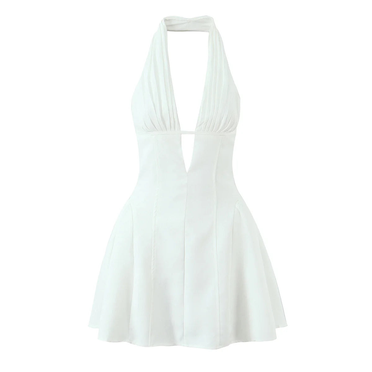 Fashnica Chic Retro Polka Dot Backless Halter Dress