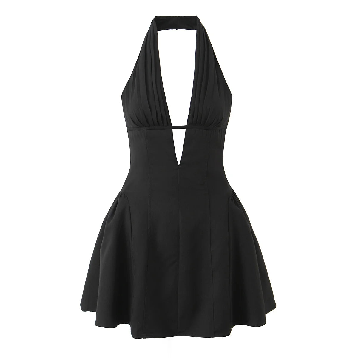 Fashnica Chic Retro Polka Dot Backless Halter Dress
