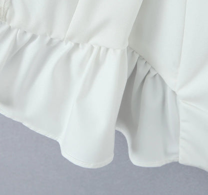 Fashnica Chic Ruffle Hem Sleeveless Party Crop