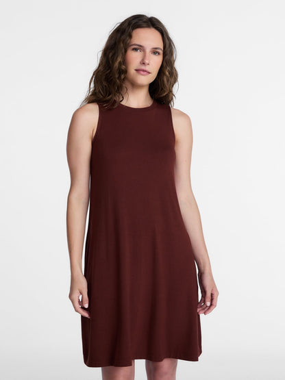 Time and Tru Women’s Sleeveless Knit Swing Dress, Sizes XS-XXXL