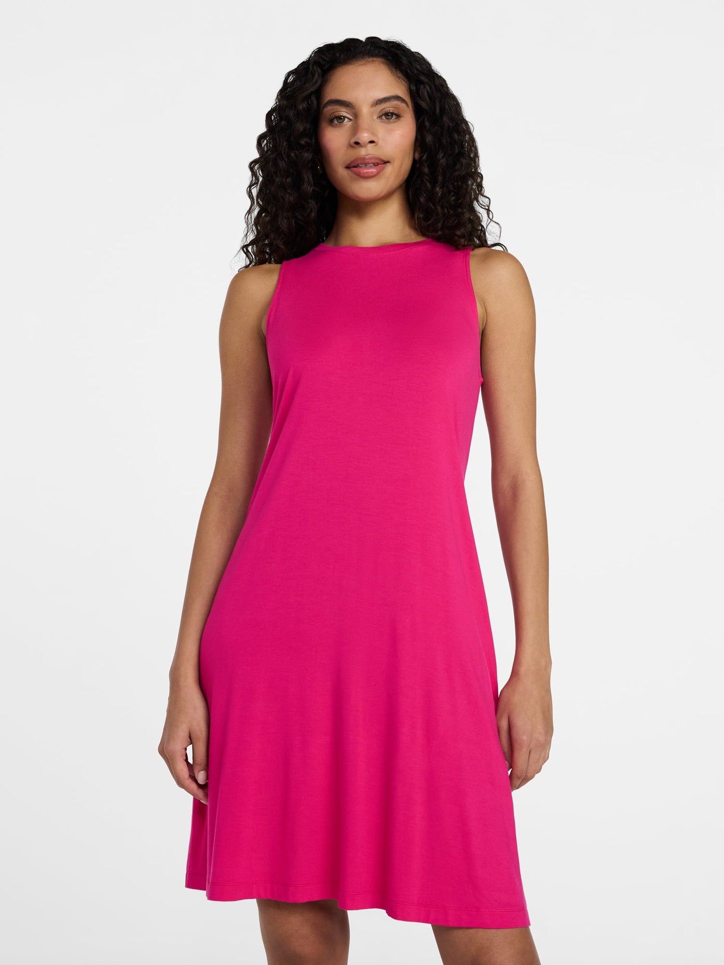 Time and Tru Women’s Sleeveless Knit Swing Dress, Sizes XS-XXXL