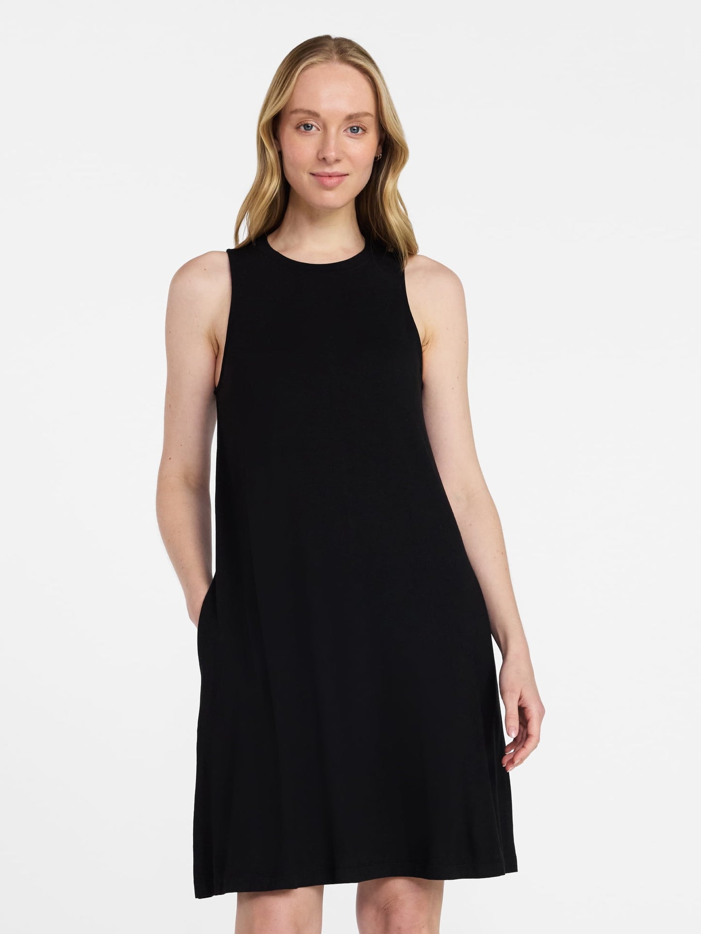 Time and Tru Women’s Sleeveless Knit Swing Dress, Sizes XS-XXXL