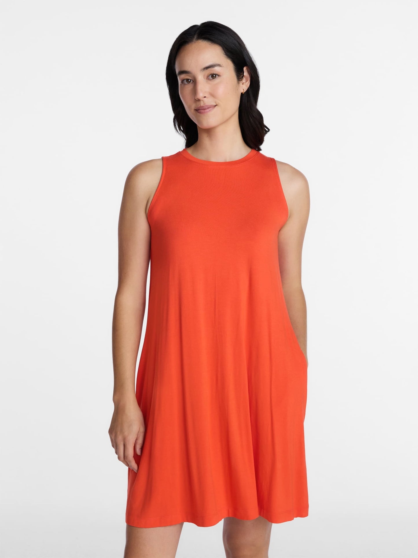 Time and Tru Women’s Sleeveless Knit Swing Dress, Sizes XS-XXXL