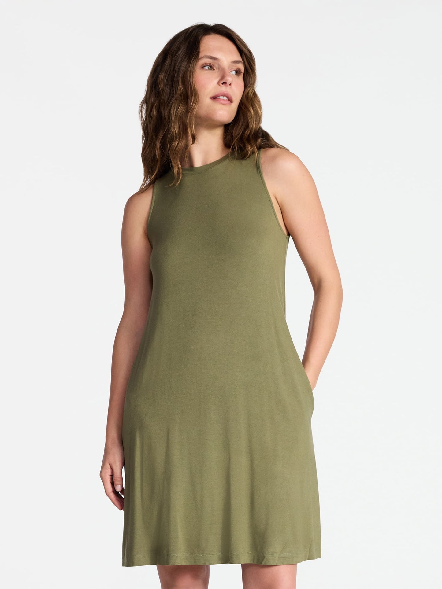 Time and Tru Women’s Sleeveless Knit Swing Dress, Sizes XS-XXXL