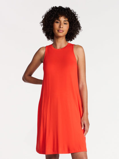 Time and Tru Women’s Sleeveless Knit Swing Dress, Sizes XS-XXXL