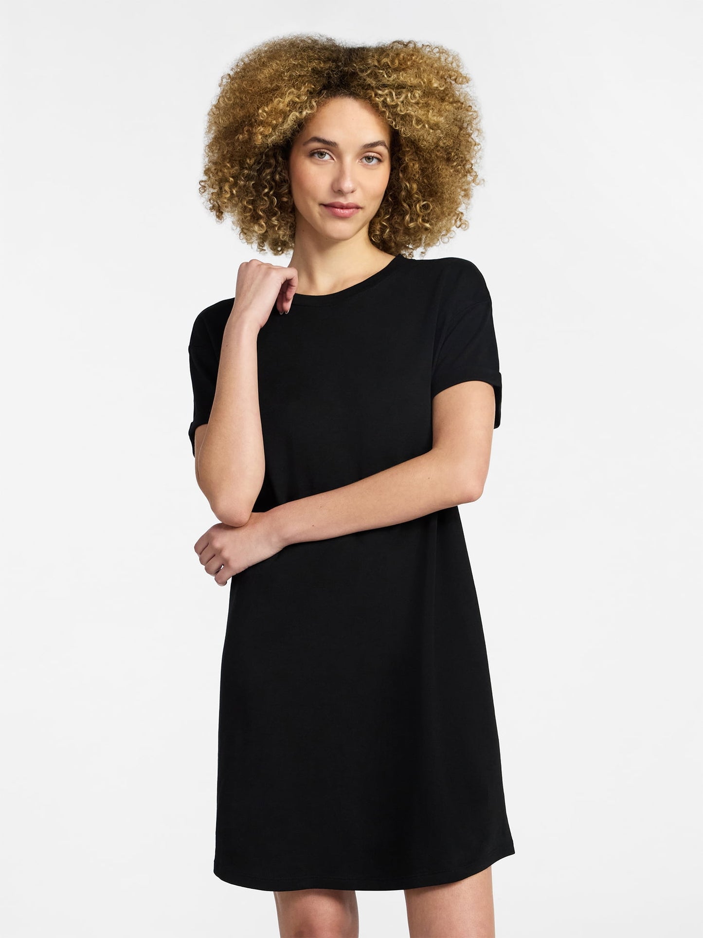 Fashnica Women's Cotton Short Sleeve T-Shirt Dress