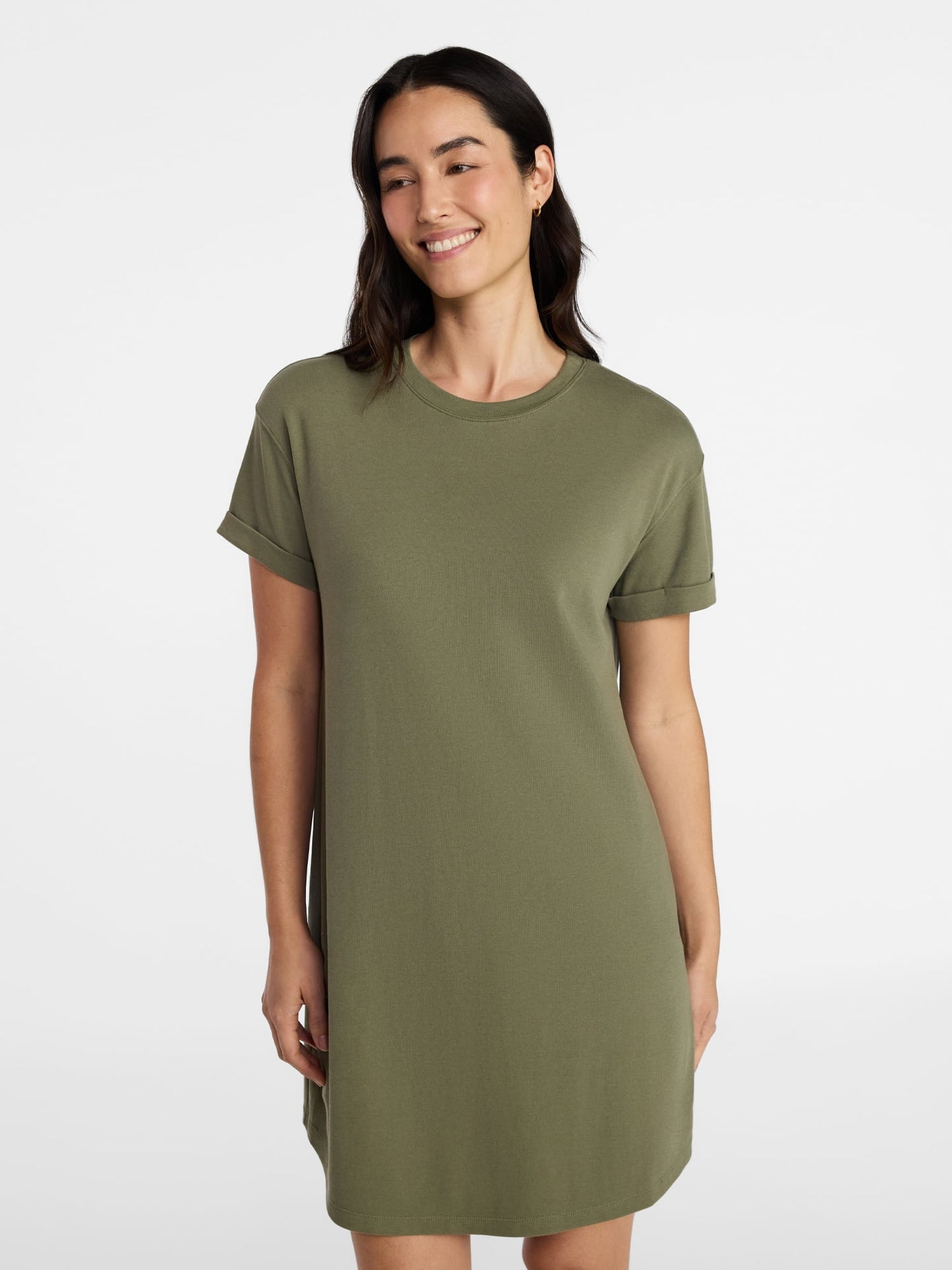 Fashnica Women's Cotton Short Sleeve T-Shirt Dress