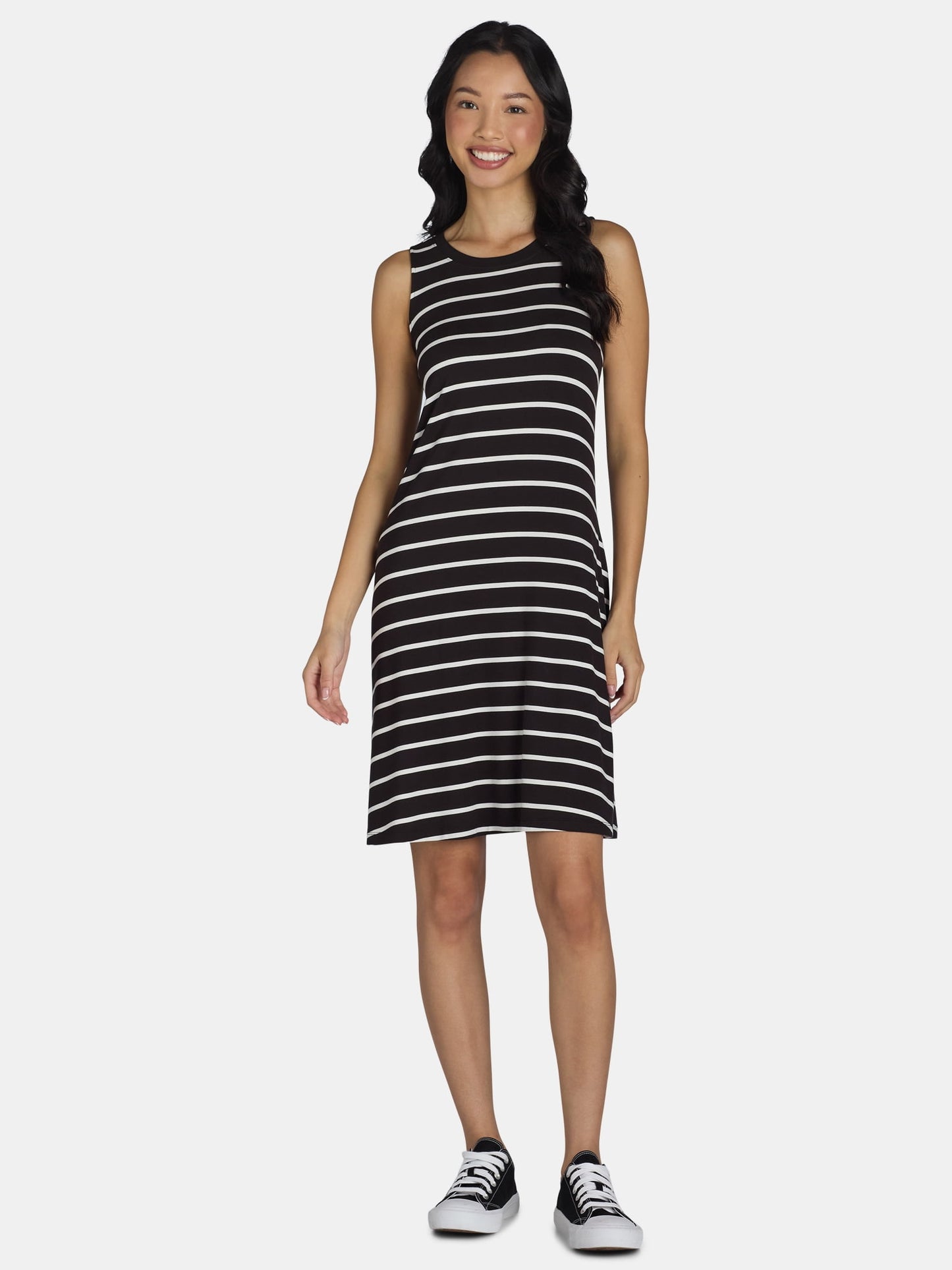 Time and Tru Women’s Sleeveless Knit Swing Dress, Sizes XS-XXXL