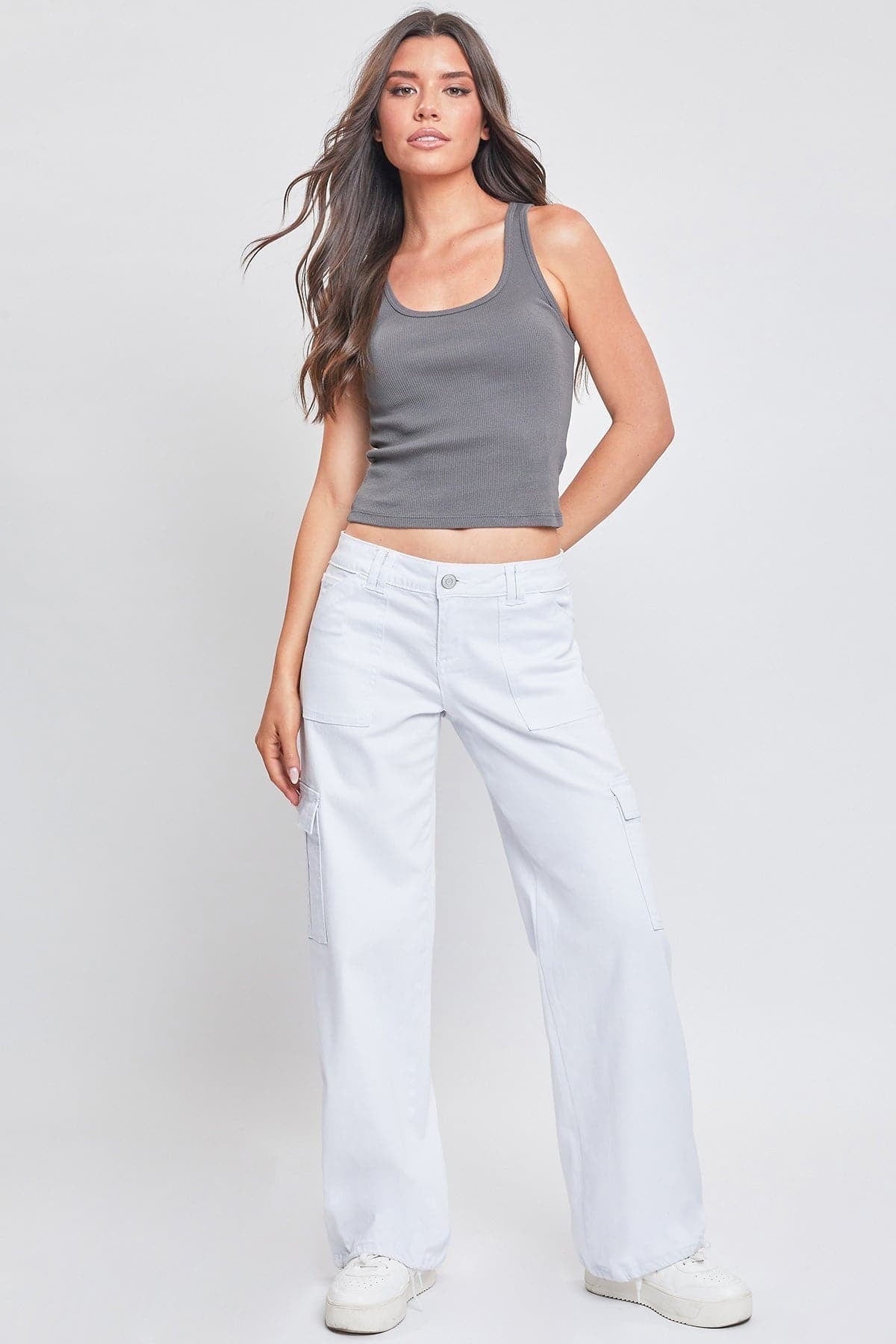 Fashnica Women's Cargo Jeans with Bungee Hem