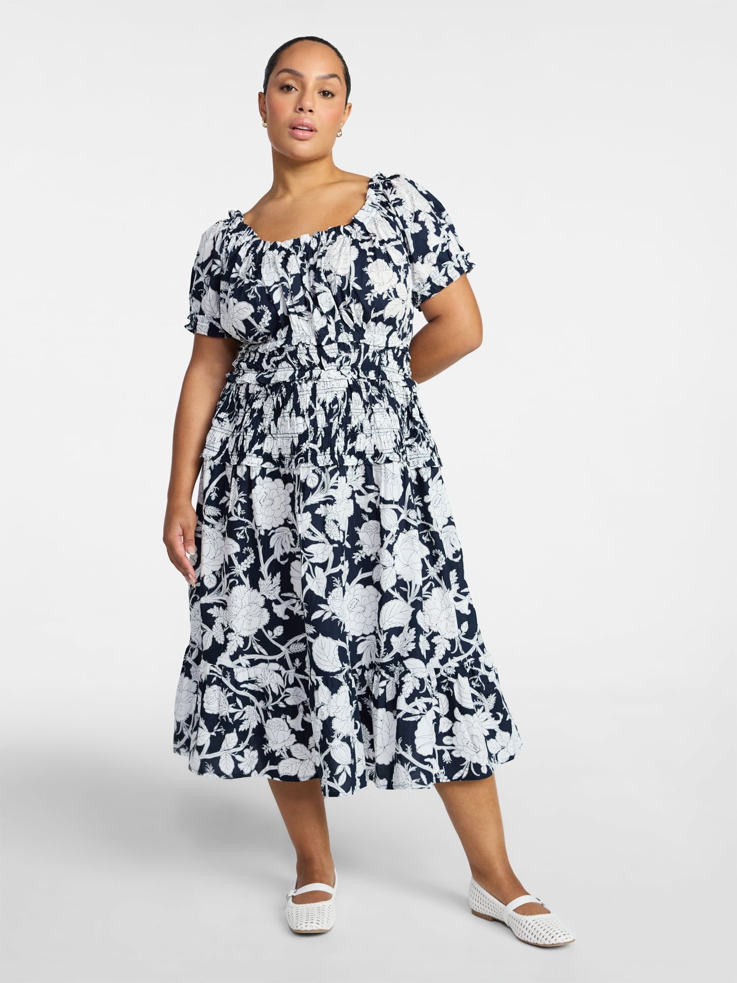 Fashnica -Smocked- Cotton-Peasant Short -Sleeve -Dress.jpg
