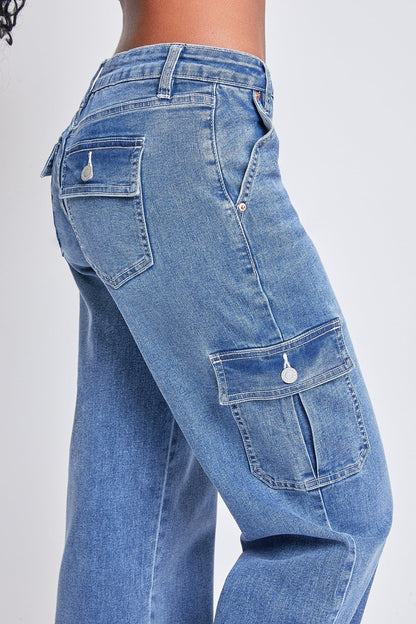 Fashnica- Women's -Straight -Leg Cargo- Skater -Jeans.jpg