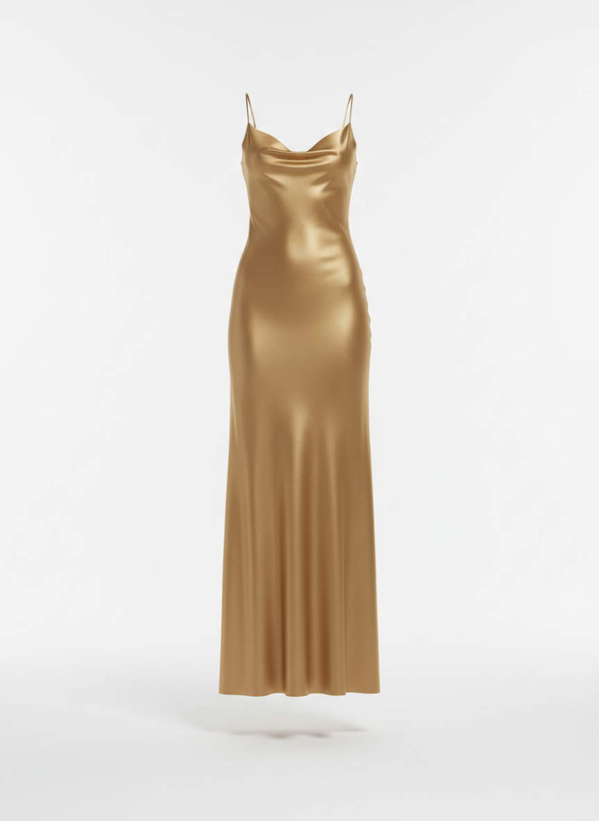 Long Dress with a Slip Cut