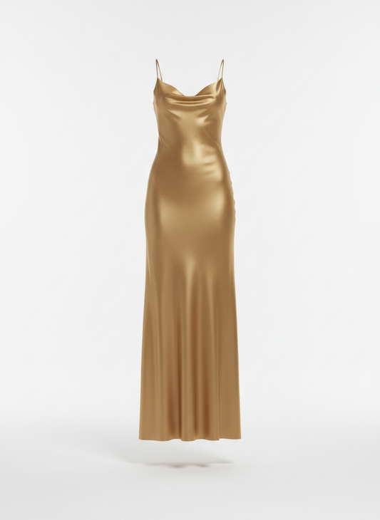 Long Dress with a Slip Cut